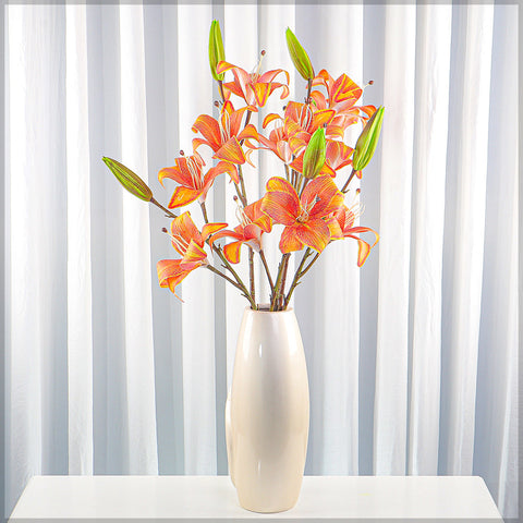 2-Packs 3heads Nearly Natural Lily Flower (without vase)