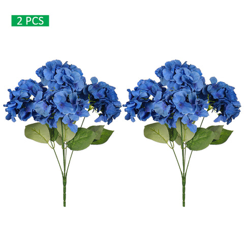 2 Bunches 5 Heads Silk Hydrangea Flowers