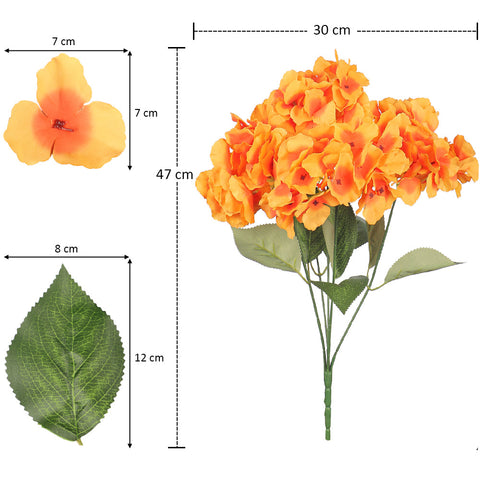 2-Packs 5 heads Silk Hydrangea Flower