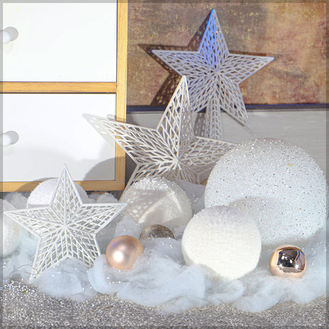 Pack of 2 White Christmas Balls
