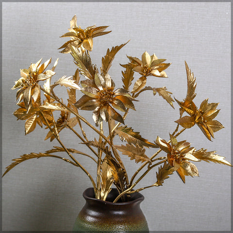 Golden Poinsettia Flower (Without Vase)
