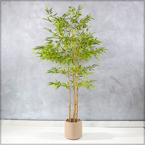 Artificial Bamboo Plant With Natural Dried Stems(with black nursery pot)