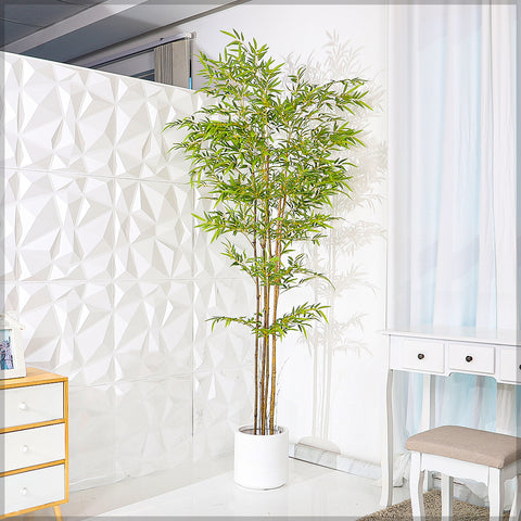 Artificial Bamboo Plant With Natural Dried Stems(with black nursery pot)