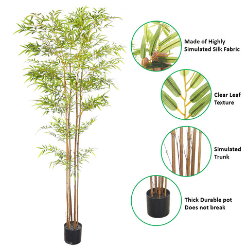 Artificial Bamboo Plant With Natural Dried Stems(with black nursery pot)