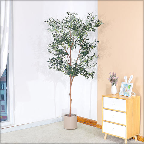 Artificial Olive Plant 180cm Tall(with black nursery pot)