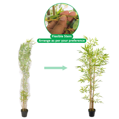 Faux Bamboo Plants(with black nursery pot)