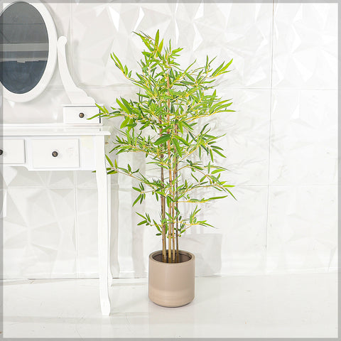 Faux Bamboo Plants(with black nursery pot)