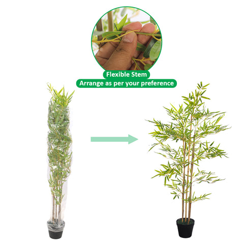 Faux Bamboo Plants(with black nursery pot)