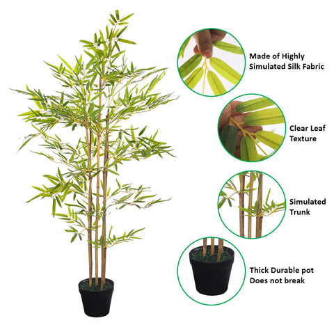Faux Bamboo Plants(with black nursery pot)