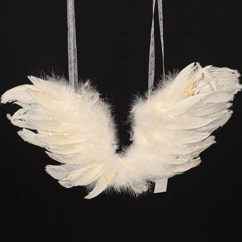 Artificial white angel wings