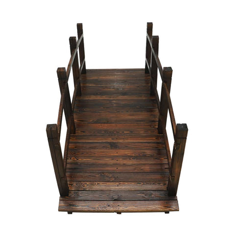 1 Piece Wooden Garden Arc Bridge With Railings (Bridge Only)