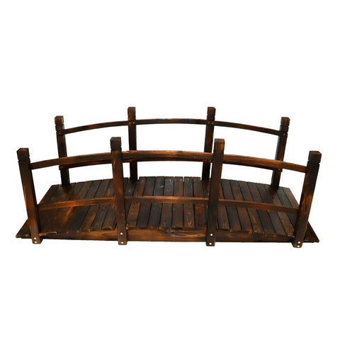 1 Piece Wooden Garden Arc Bridge With Railings (Bridge Only)