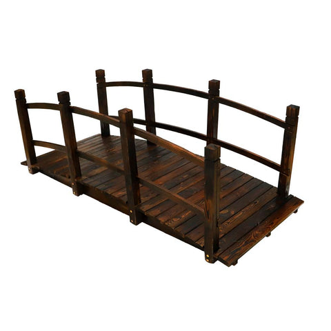 1 Piece Wooden Garden Arc Bridge With Railings (Bridge Only)