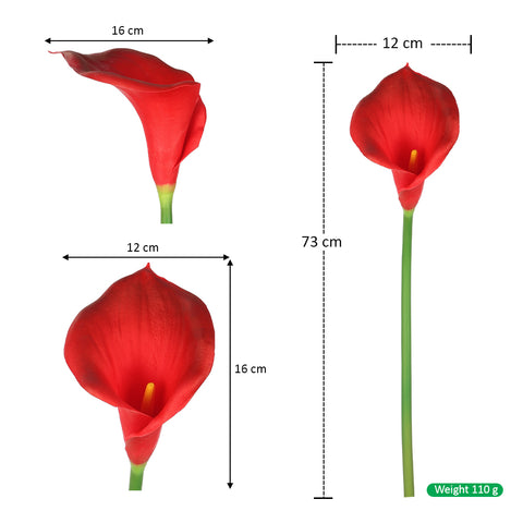 Artificial Calla Lilies Flowers Single Stem (without vase)