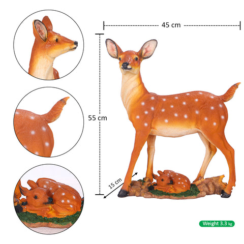 Life-size artificial deer sculpture