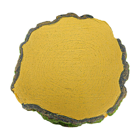 Outdoor moss-covered tree stump decor