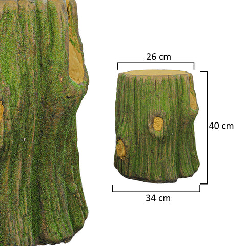 Decorative moss stump for backyard