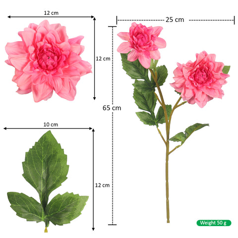 2Heads Artificial Dahlia Flower Stem