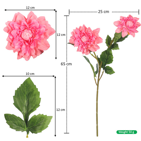 2Heads Artificial Dahlia Flower Stem