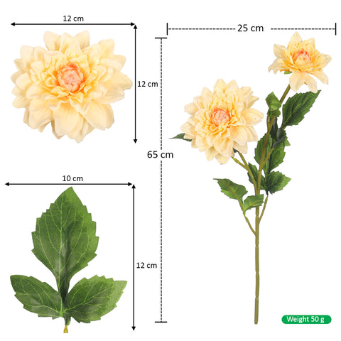 2Heads Artificial Dahlia Flower Stem