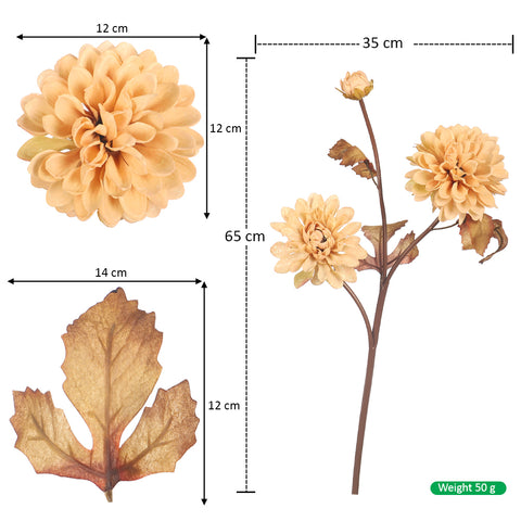 Artificial 3Heads Dahlia Flower