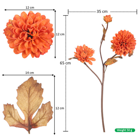 Artificial 3Heads Dahlia Flower