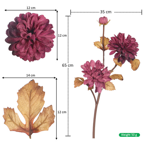 Artificial 3Heads Dahlia Flower
