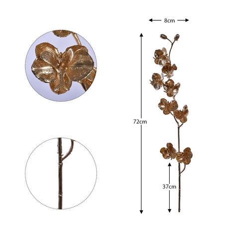 1 Piece Artificial Golden Orchid Flower Stem