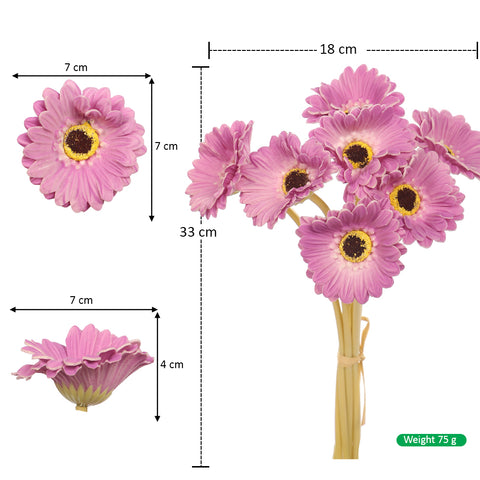 7 Heads Artificial Daisy Flowers with Stems