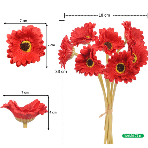 7 Heads Artificial Daisy Flowers with Stems