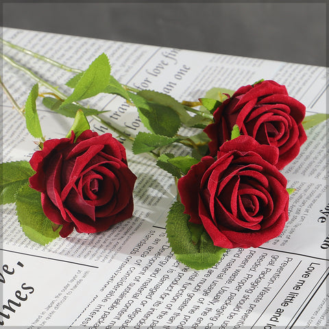 50cm red silk rose stem