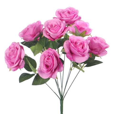 Artificial Silk Rose Flowers Single Bunch (without vase)