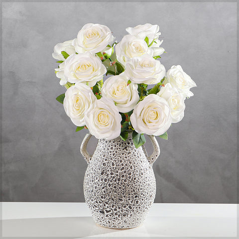 White Artificial Silk Rose Flower