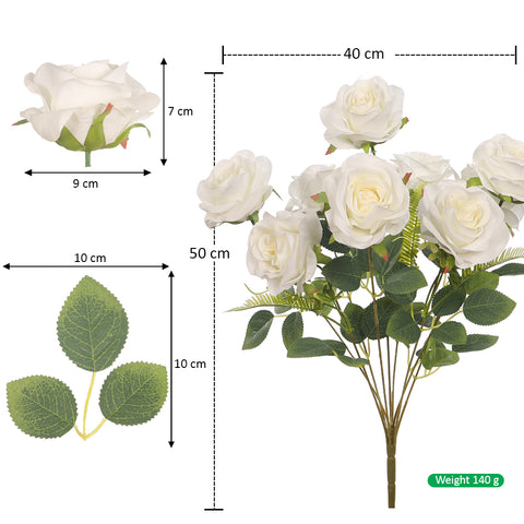 White Artificial Silk Rose Flower