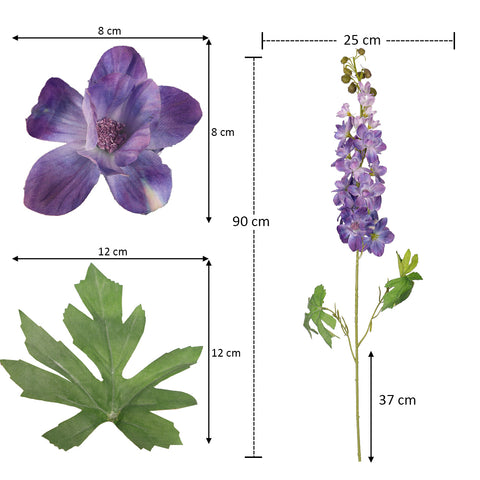 Artificial Silk Delphinium Flower Stem