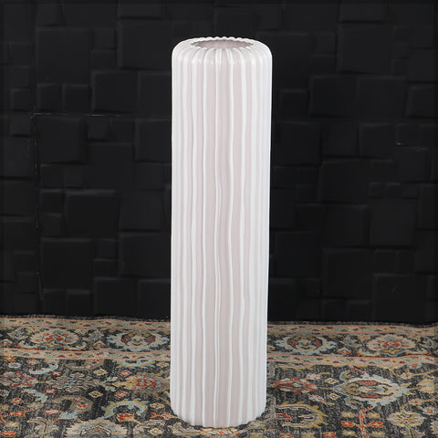 Ceramic white floor vase