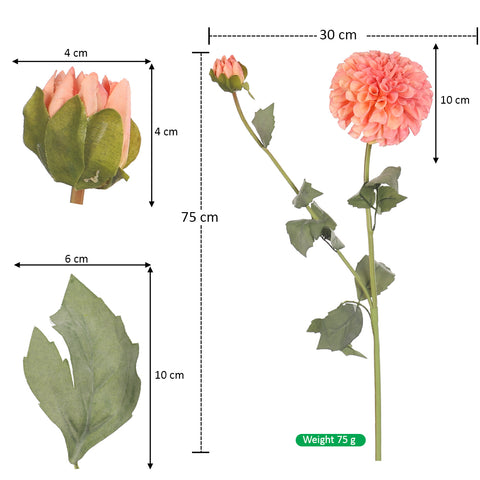 Faux Dahlia Flower Single Stem(without vase)