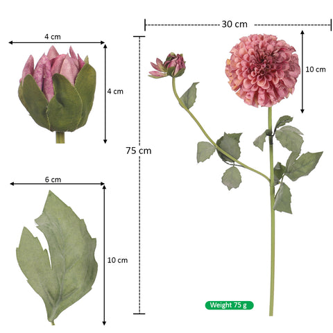 Faux Dahlia Flower Single Stem(without vase)