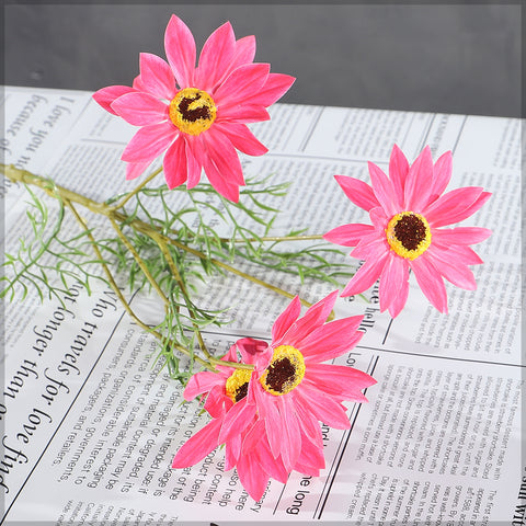 4 Heads Nearly Natural Daisy Flower Single Stem(without vase)