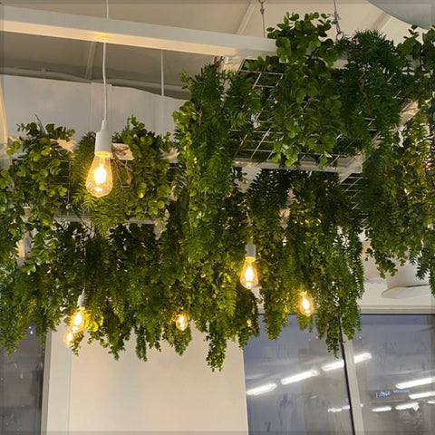 Greenery ceiling decor