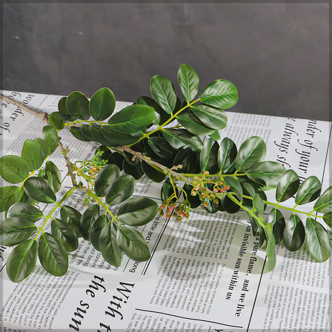 Plastic green leaves