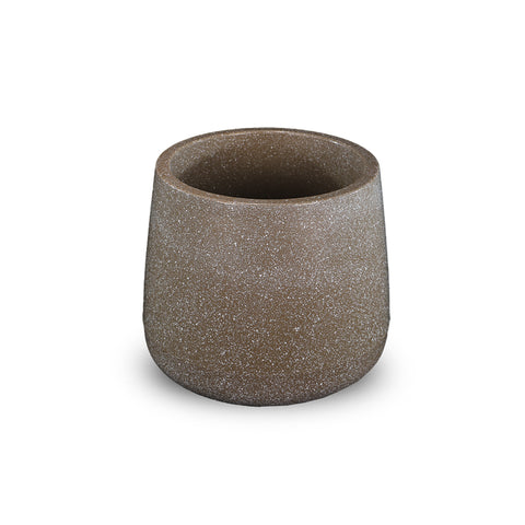 Brown with small white print plastic planter