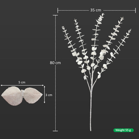 1 Piece Artificial White Leaves Stem(Vase not Included)