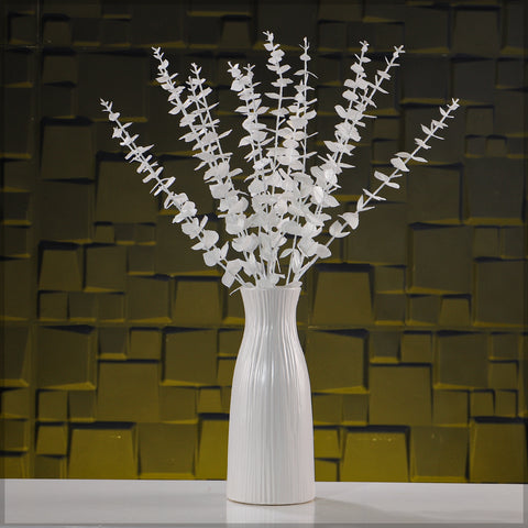 1 Piece Artificial White Leaves Stem(Vase not Included)
