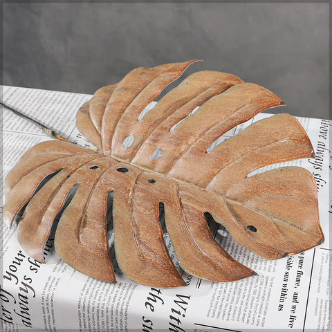 faux dried monstera décor