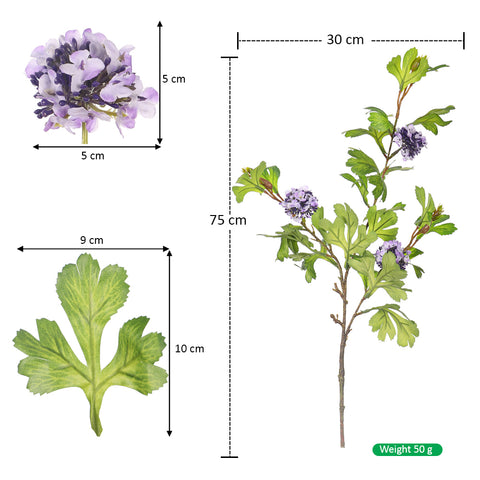 Artificial Hydrangea Branch