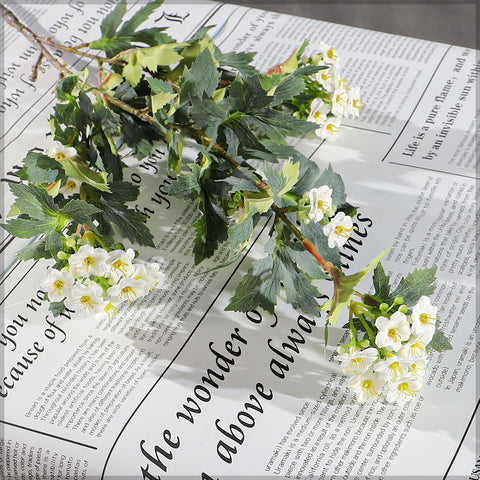 Artificial Hydrangea Branch With Blooming Flowers
