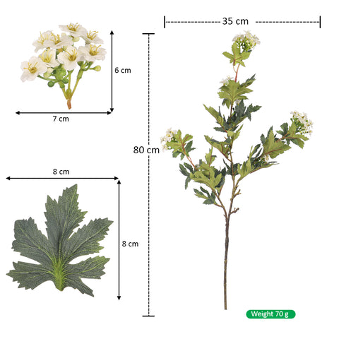 Artificial Hydrangea Branch With Blooming Flowers