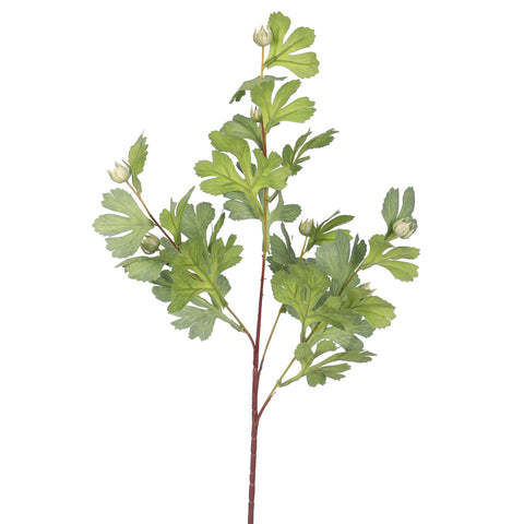 Faux green plant branch