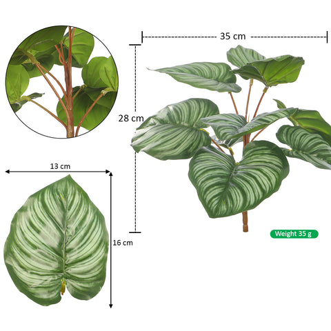 Faux calathea leaves bunch